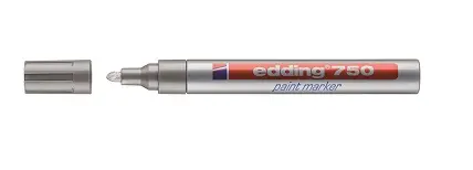 Marker permanentni lakirajući 2-4mm Edding 750 okrugli vrh srebrni