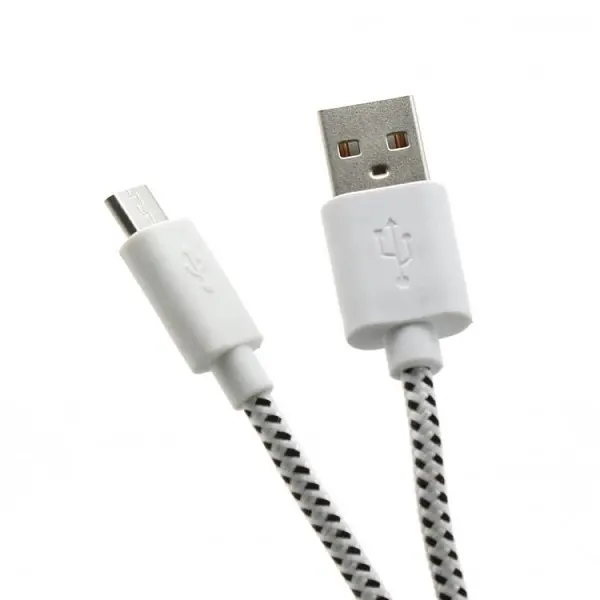 Kabel USB tip A-M<=>USB tip micro B-M  1.0m White - SBOX pleteni