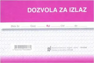 TI.I-59/NCR Dozvola za izlaz, 100 listova NN