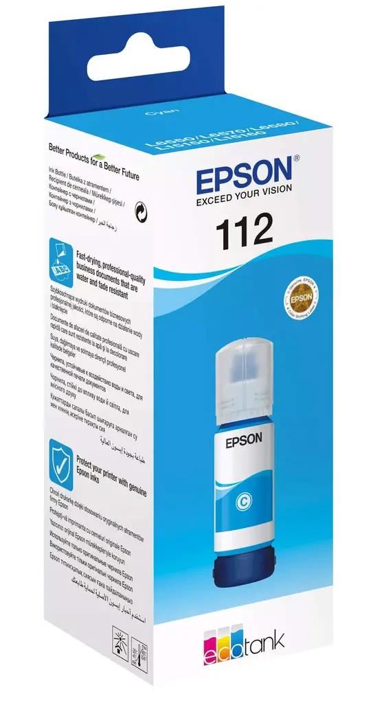 Tinta EPSON EcoTank 112 Cyan original