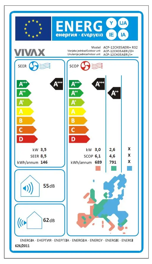 Klima uređaj VIVAX COOL ACP-12CH35AERI+ R32