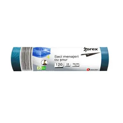 Vreća za smeće 120L 70x100cm 10/1 LDPE Zorex plave s vezicom