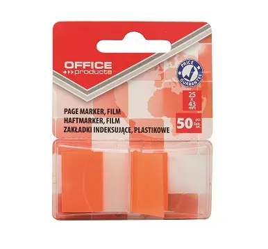 Zastavica  25x43mm 50 listova film poluprozirni Office products narančasta