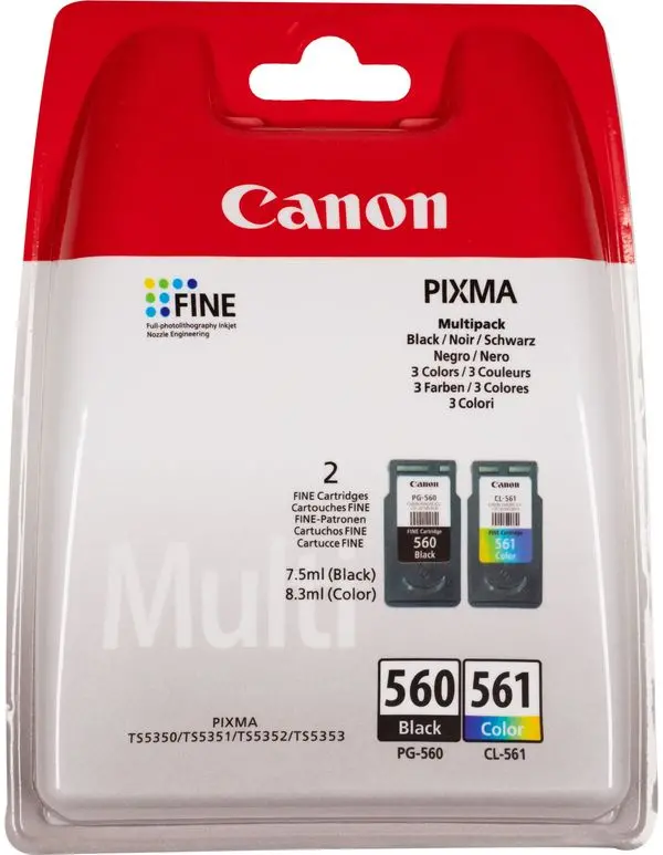 Tinta CANON PG-560 + CL561 Multipack original