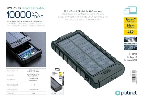 Power Bank 10000mAh PLATINET - SOLAR