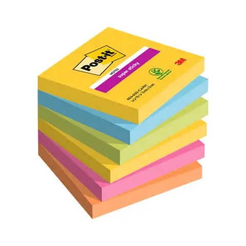 Blok samoljepljivi 76x76mm 6x90 listova Post-it 3M 654 Super Sticky CARN