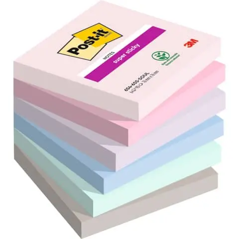 Blok samoljepljivi 76x76mm 6x90 listova Post-it 3M 654 Super Sticky SOULFUL