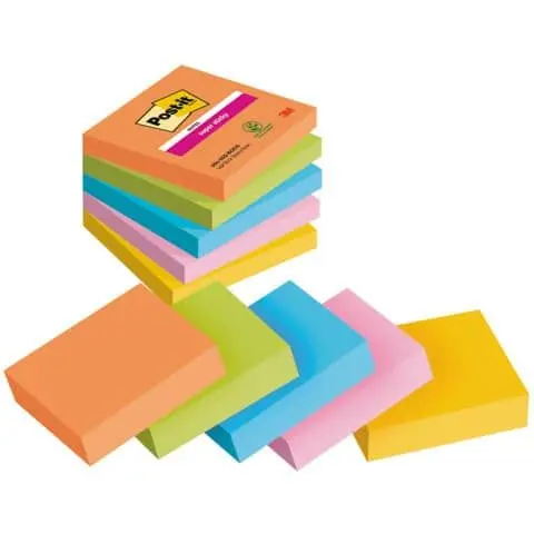 Blok samoljepljivi 76x76mm 5x90 listova Post-it 3M 654 Super Sticky BOOST