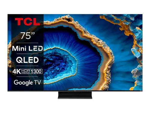 TV TCL 75C805, Mini-LED, QLED, 75", 191cm, UHD, Google TV