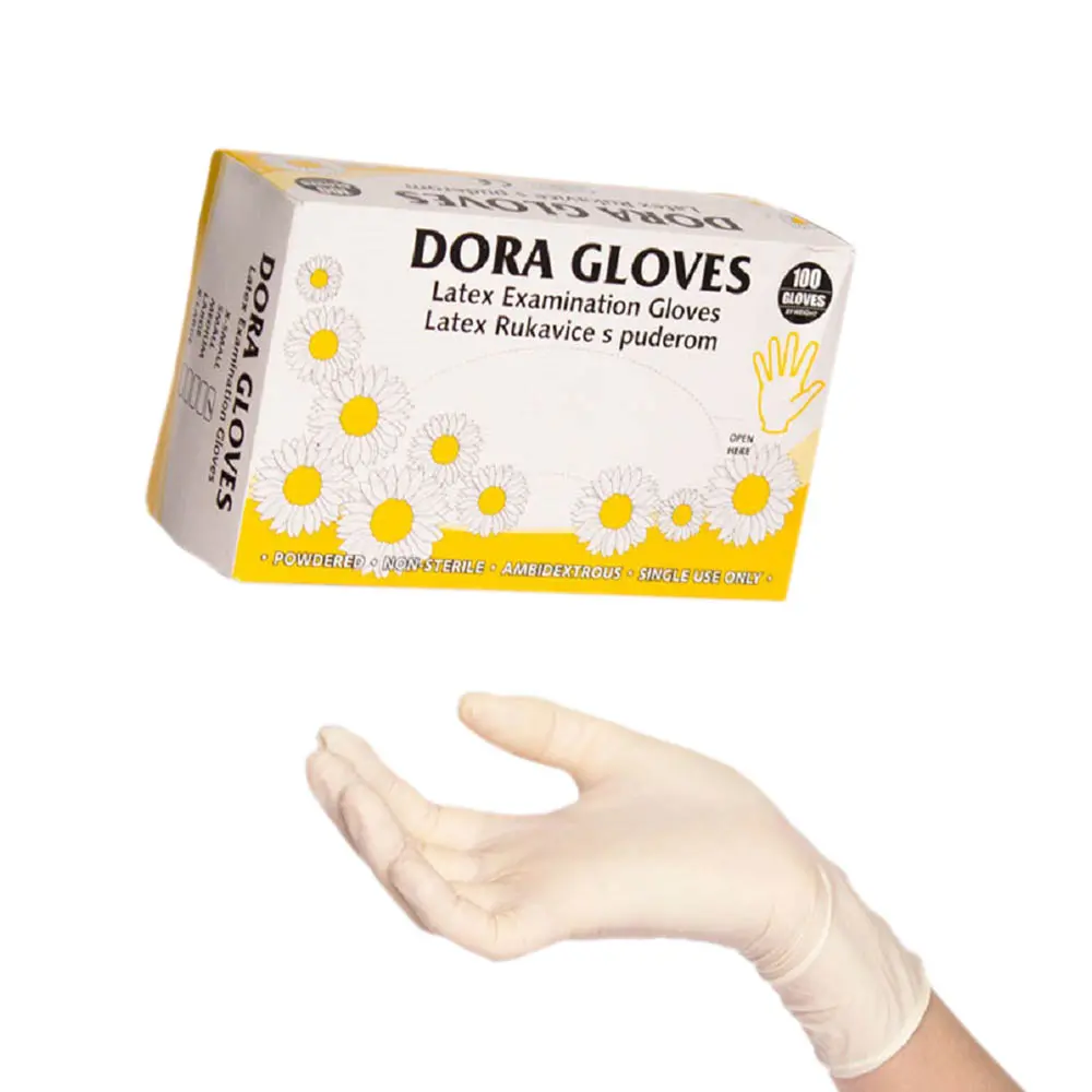 Rukavice latex jednokratne pudrane L 100/1 Dora