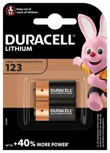 Baterija DURACELL Photo CR123 3V 2/1