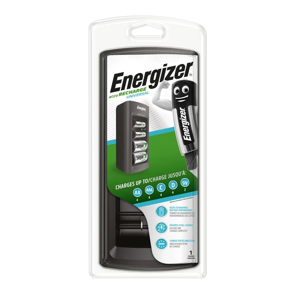 Punjač baterija Energizer Universal, 4 AA, 4 AAA, 4 C, 4 D, 2 9V