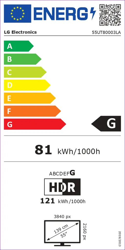 TV LG 55UT80003LA, LED, 55", 139cm, UHD 4K, SMART