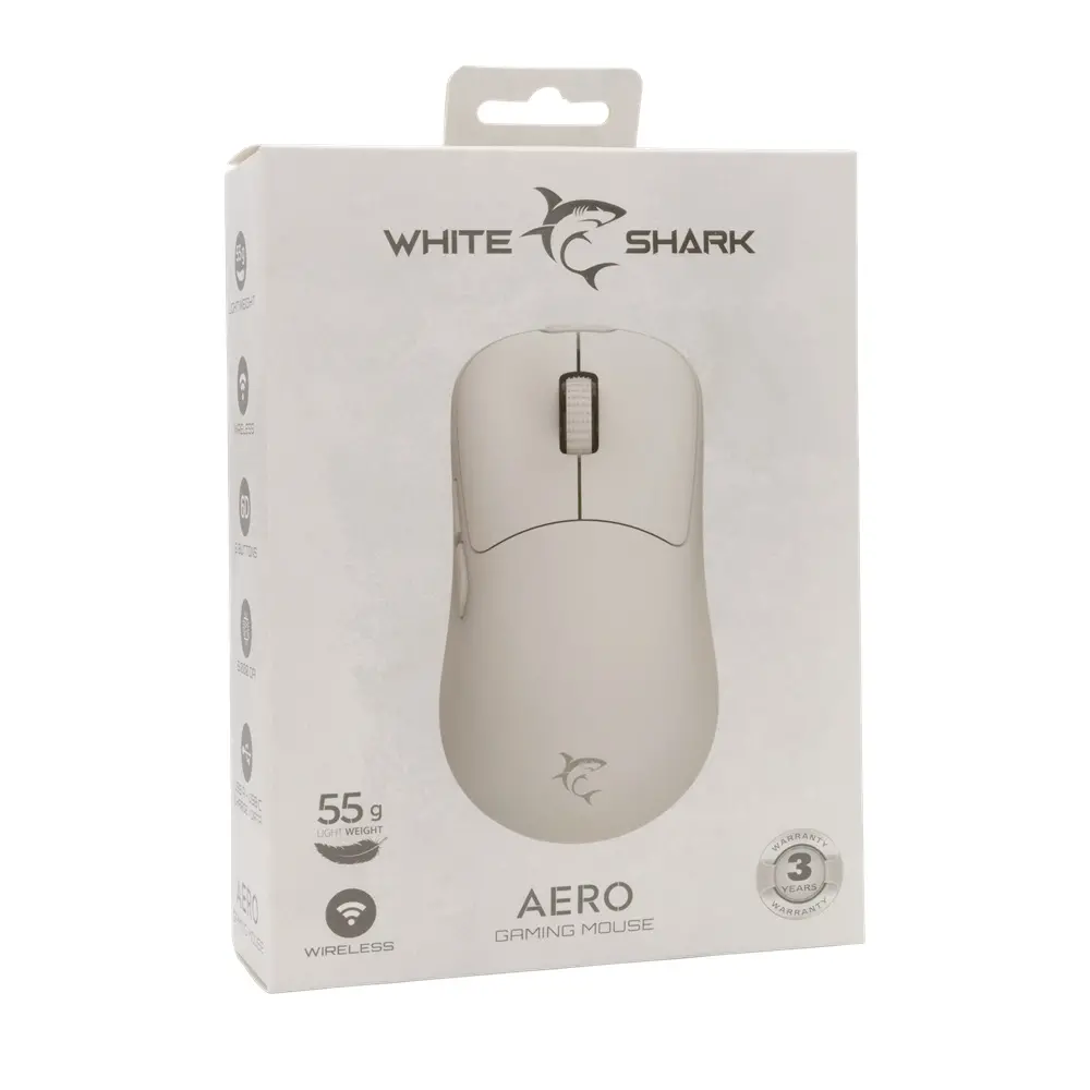 Miš WHITE SHARK WGM-5015 Aero 10000DPI - bijeli Wireless