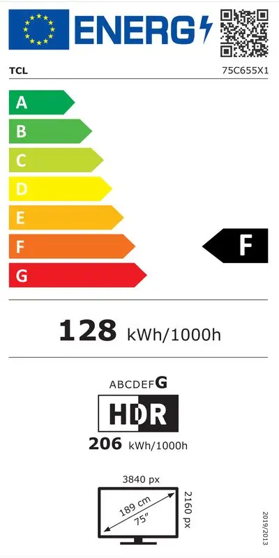 TV TCL 75C655, QLED, 75", 190cm, UHD, Google TV