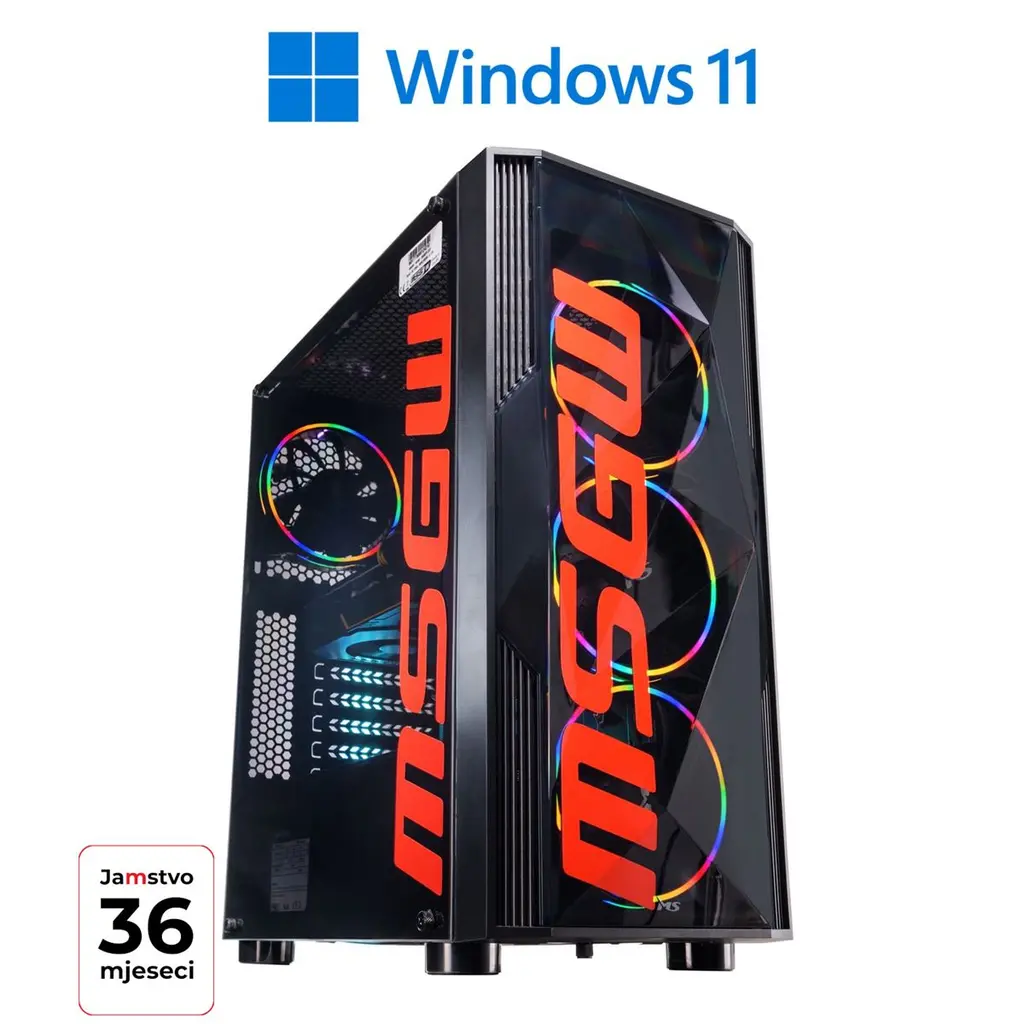 Računalo desktop MSGW GAMER i296sg Intel Core i5 12400F 16GB 1TB SSD RTX3050 W11H