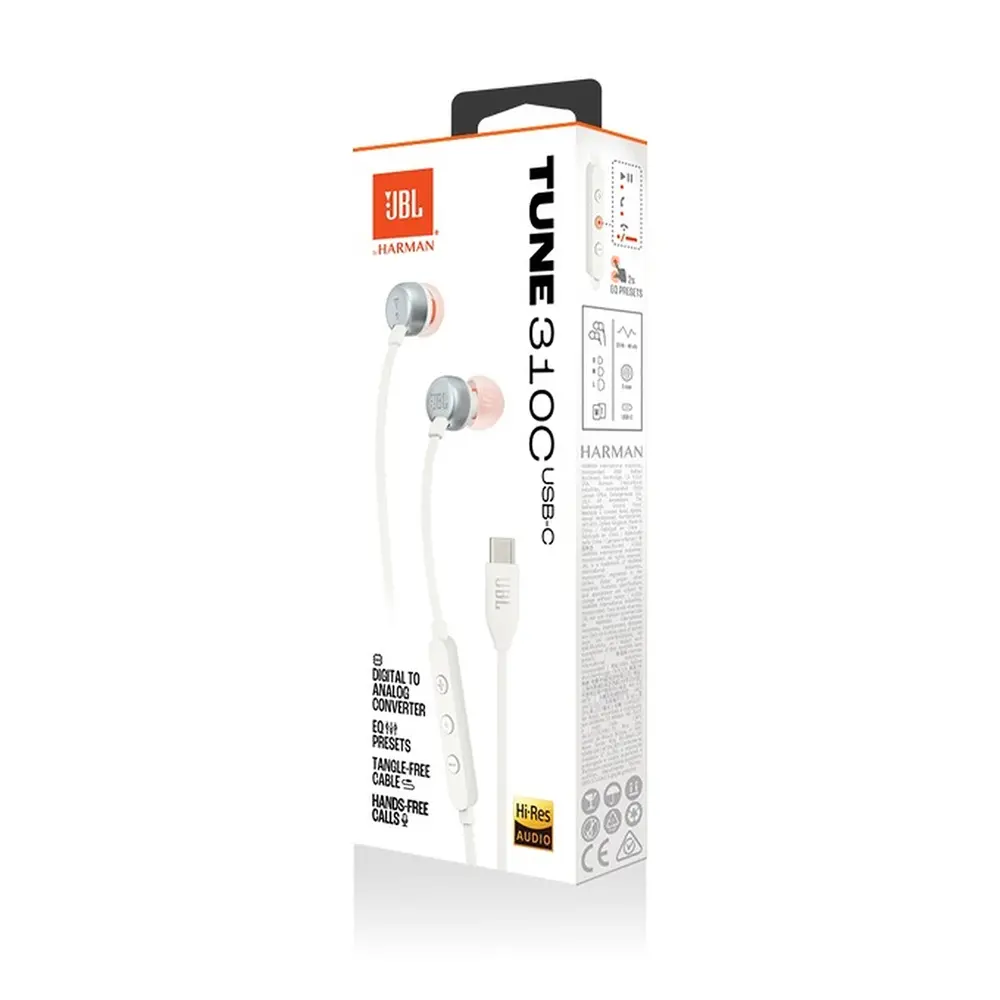 Slušalice+mikrofon JBL Tune 310c USB-C white