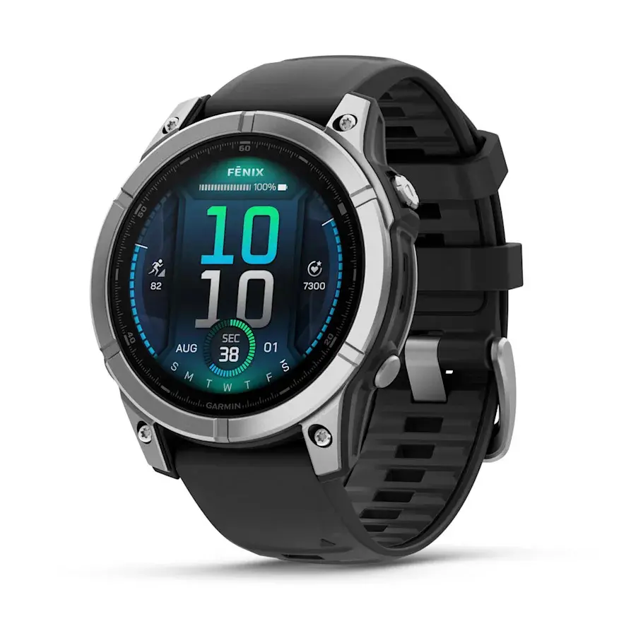 Smart watch GARMIN Fenix E 47mm Čelični s crnim silikonskim remenom - 010-03025-00