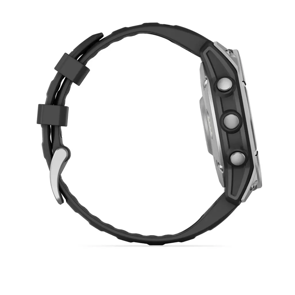 Smart watch GARMIN Fenix E 47mm Čelični s crnim silikonskim remenom - 010-03025-00