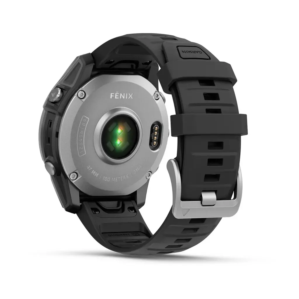 Smart watch GARMIN Fenix E 47mm Čelični s crnim silikonskim remenom - 010-03025-00