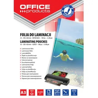 Folija za plastificiranje A3  80mic 100/1 sjajna Office products