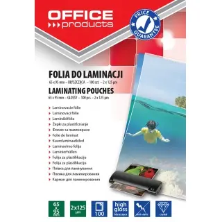 Folija za plastificiranje 65x95mm 125mic 100/1 sjajna Office products