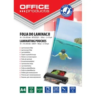 Folija za plastificiranje A4 125mic 100/1 sjajna Office products