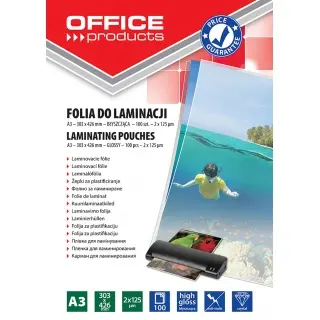 Folija za plastificiranje A3 125mic 100/1 sjajna Office products