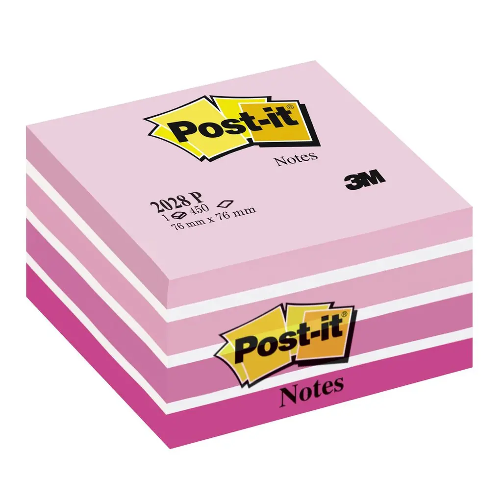 Blok samoljepljivi 76x76mm 450 listova Pastel Pink Post-it 3M 2028P