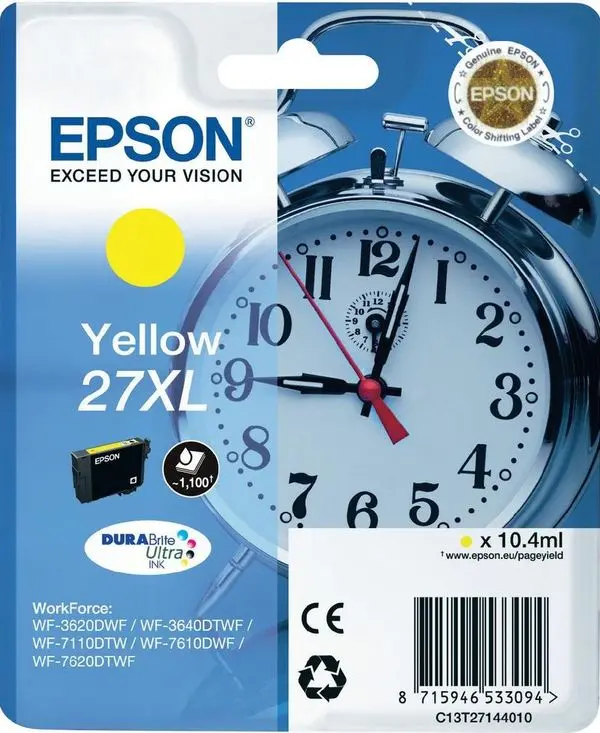 Tinta EPSON T27144010 Yellow 27XL - DURABrite Ultra Extra Large original