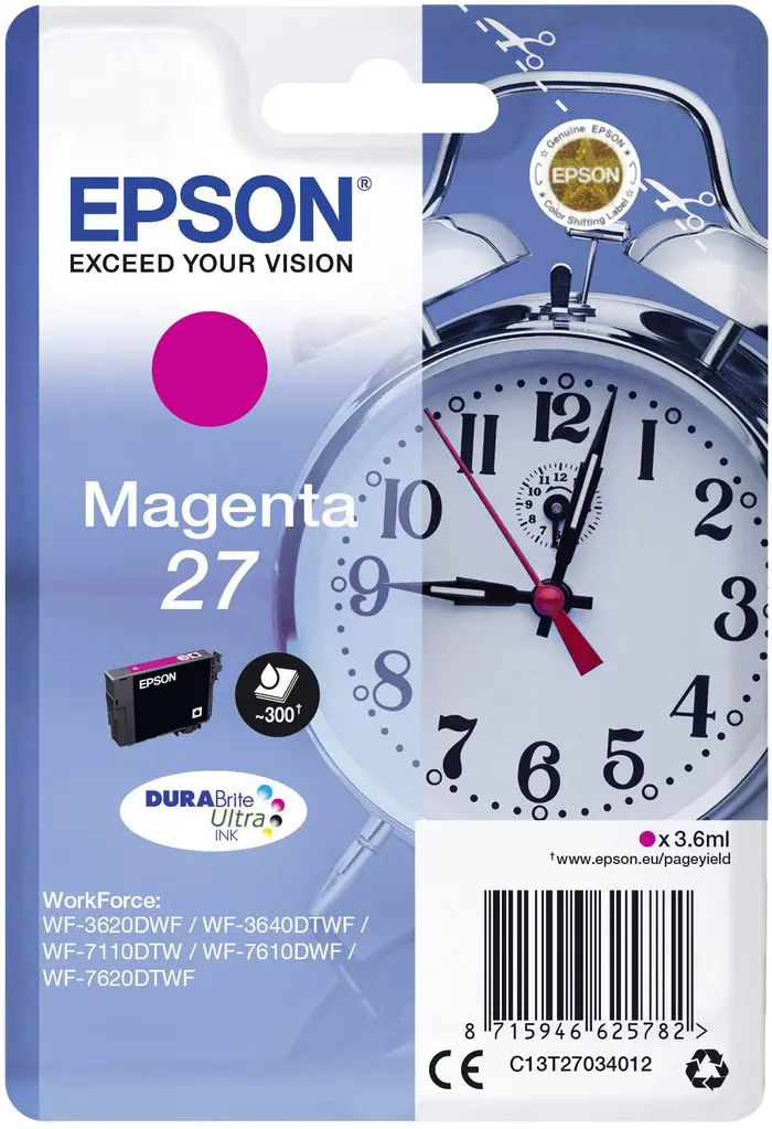 Tinta EPSON T27034010 Magenta 27 - DURABrite Ultra original