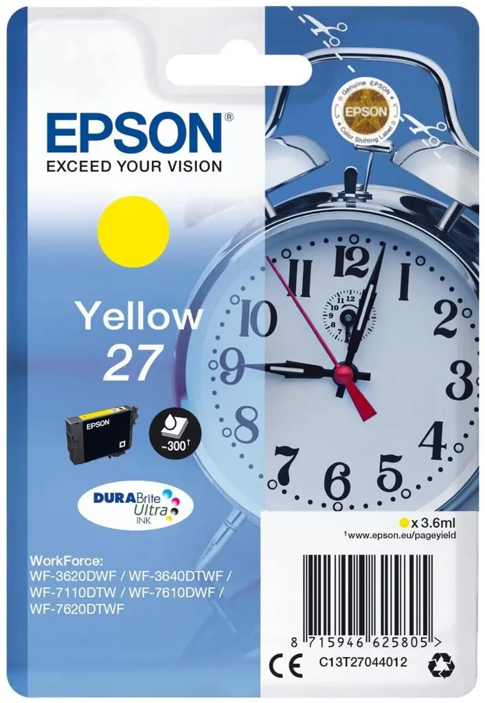 Tinta EPSON T27044010 Yellow 27 - DURABrite Ultra original