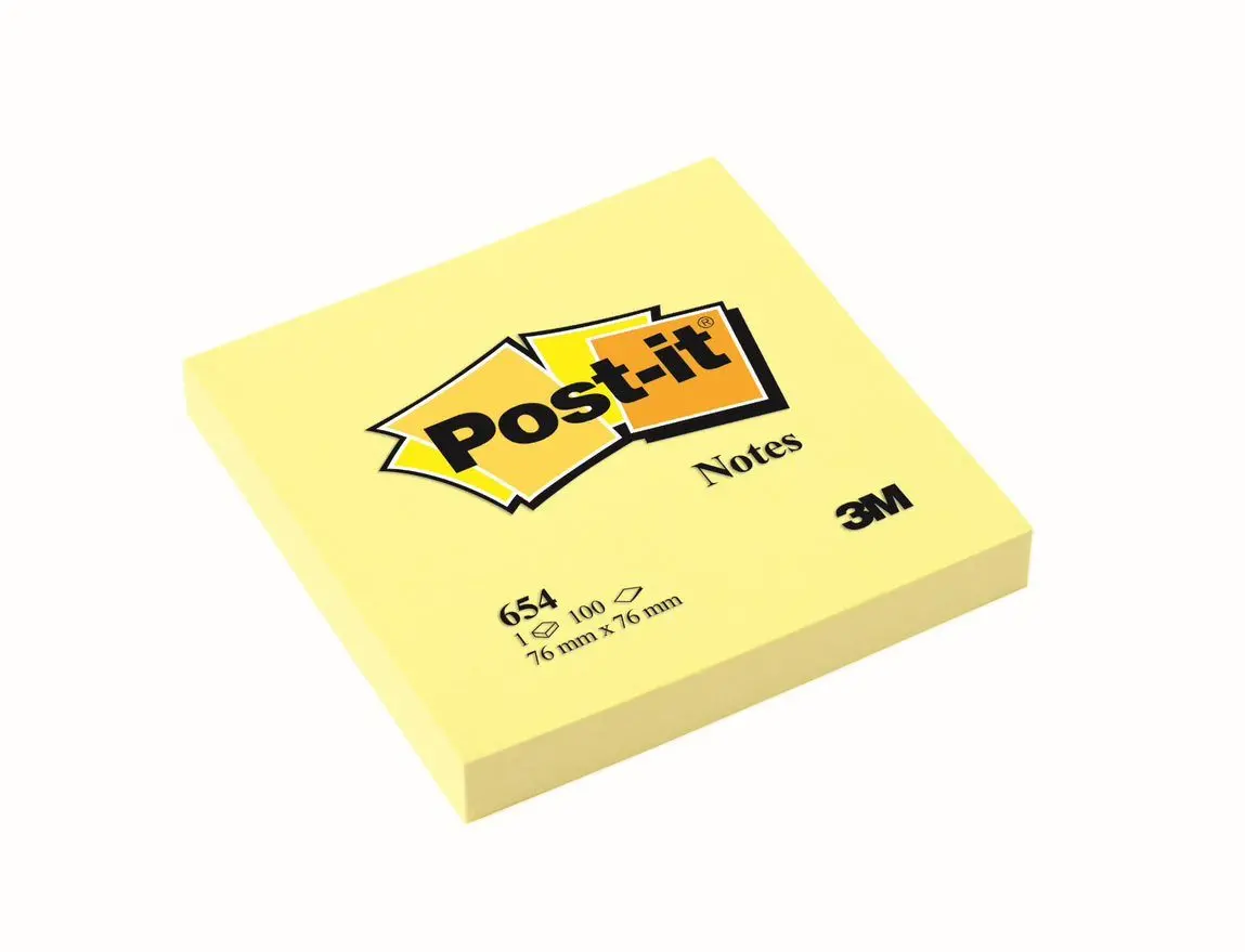 Blok samoljepljivi 76x76mm 100 listova Post-it 3M 654EE žuti