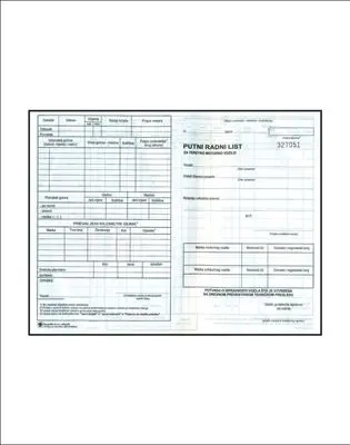 TI.VI-26/ncr Putni radni list za teretno motorno vozilo, 2x50 listova