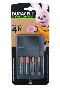 Punjač baterija DURACELL 4 sata CEF 14 +2 kom AA 1300mAh NiMH +2 kom AAA 750mAh