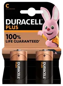 Baterija DURACELL Plus C + 100% extra life 2/1