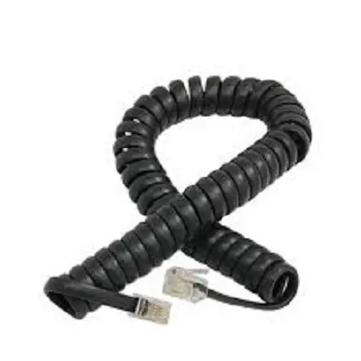 Kabel telefonski spiralni RJ11-M<=>RJ11-M  2m - crni