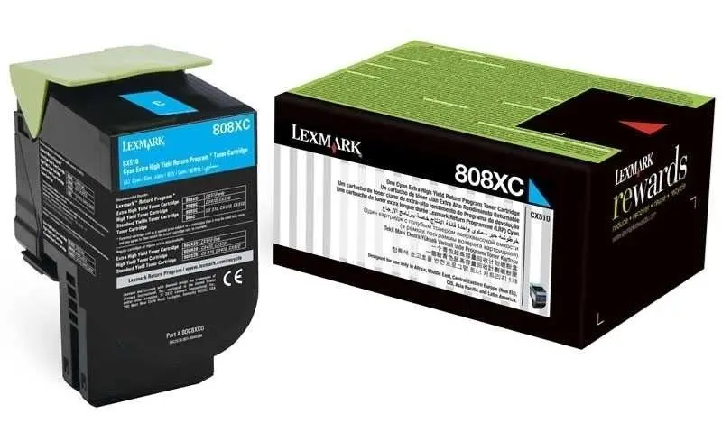 Toner LEXMARK CX510 Cyan 808XC0 original