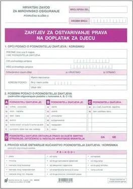 TI.V-430/E Zahtjev za dječji doplatak