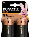 Baterija DURACELL Plus D + 100% extra life 2/1