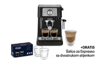 Aparat za kavu DeLonghi EC260.BK Stilosa + GRATIS Šalice za Espresso DeLonghi DLSC310 Aparat za kavu DeLonghi EC260.BK Stilosa + GRATIS Šalice za Espresso DeLonghi DLSC310
